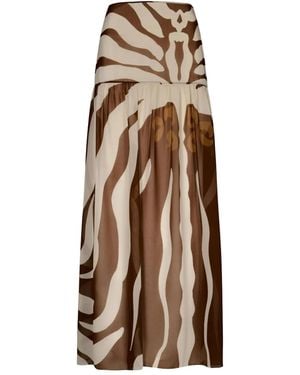 Johanna Ortiz Bohemia Zebra-Print Skirt - Natural