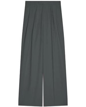 Dries Van Noten Pleated Cotton Trousers - Grey