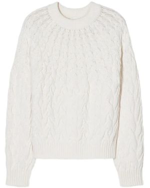 Closed Pullover mit Zopfmuster - Weiß