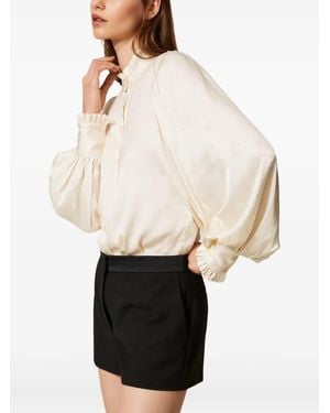 Twinset Satin-Detail Shorts - White