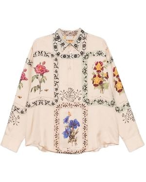 Pierre Louis Mascia Aloegots Floral-Print Shirt - Natural