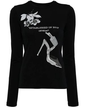 Off-White c/o Virgil Abloh X-Ray-Print Longs-Sleeve T-Shirt - Black