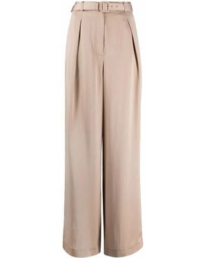 Self-Portrait Belted Wide-Leg Pants - Natural