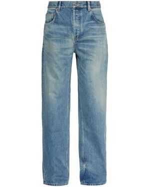 Saint Laurent Vaqueros holgados de talle medio - Azul