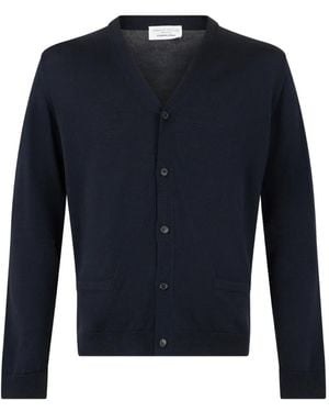 Roberto Collina Fein Gestrickter Cardigan Mit V-Ausschnitt - Blau