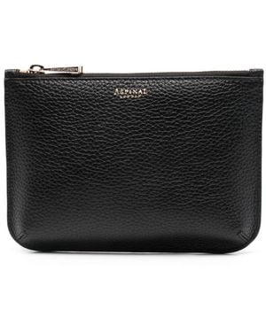 Aspinal of London Medium Ella Leather Pouch - Black