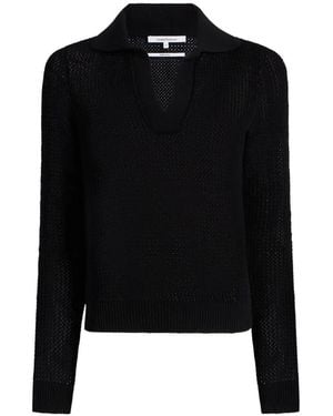 Another Tomorrow Pullover Aus Häkelstrick - Schwarz