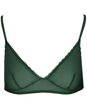 Laura Urbinati Triangle-Cup Tulle Bra - Green
