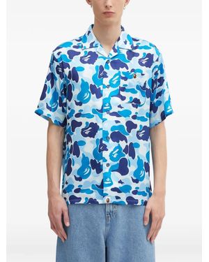 A Bathing Ape Camouflage Short-Sleeve Shirt - Blue