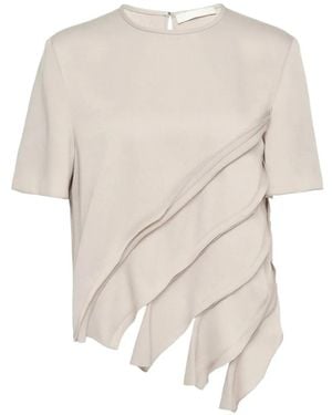Club21 Tilly Ruffled Asymmetric Top - White