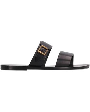 Saint Laurent Ios バックル レザーサンダル - ブラック
