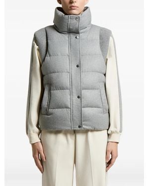 Peserico Quilted High-Neck Gilet - Gray