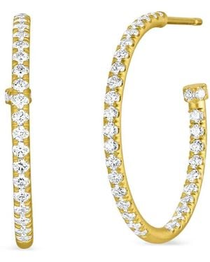 LEIGH MAXWELL Pendientes De Aro Con Diamantes En Pavé - Metálico