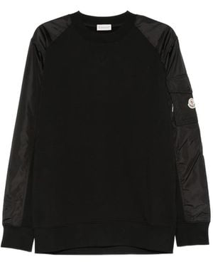 Moncler Pullover mit gestreiftem Einsatz - Schwarz