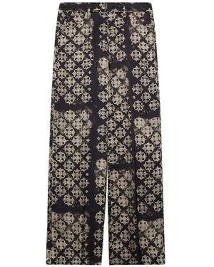 Momoní Ortiz Printed Palazzo Trousers - Black