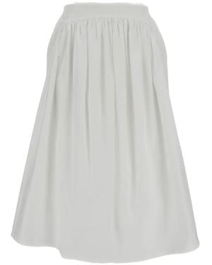 Simone Rocha Gesmockte Midi-Rok - Wit