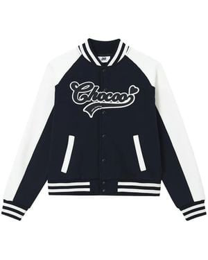 Chocoolate Logo-Embroidered Colour-Block Sweatshirt - Blue