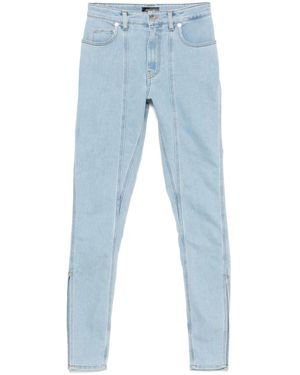 Mugler Jeans Con Dettaglio Cuciture - Blu