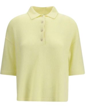 Allude Button Short-Sleeve Knitwear - Yellow