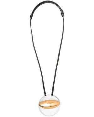 Monies Isola Foil-Detail Disc Necklace - White