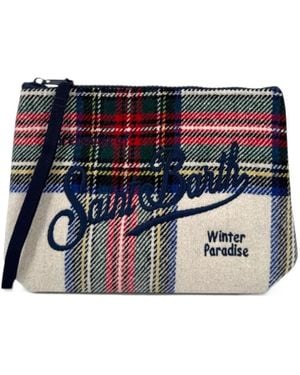 MC2 Saint Barth Aline Clutch Mit Stickerei - Blau