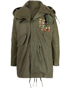 READYMADE Pin-Embellished Fishtail Parka - Green