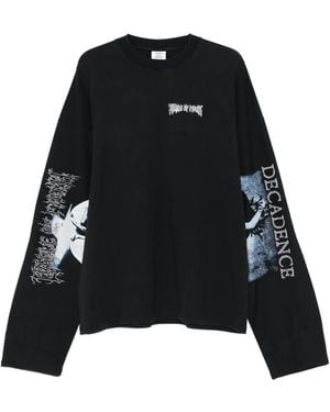 Vetements T-Shirt Con Stampa Grafica E Maniche Lunghe - Nero