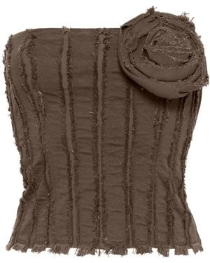 Blumarine フローラル ストラップレストップ - ブラウン