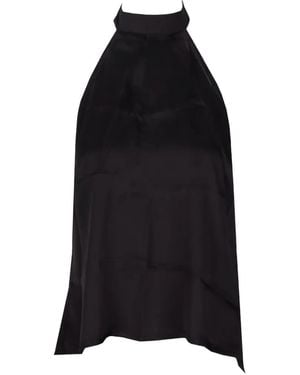 LA ROSE Halter-Neck Blouse - Black