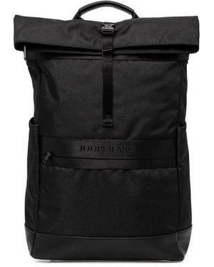 Joop! Modica Nuvola Jaron Roll-Top Leather-Base Backpack - Black