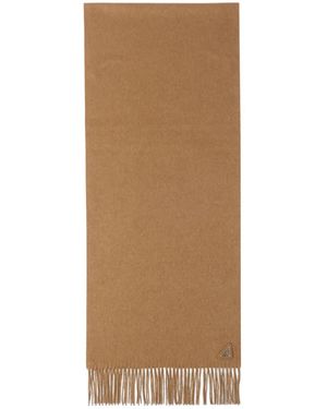 Prada Triangle-Logo Cashmere Scarf - Brown