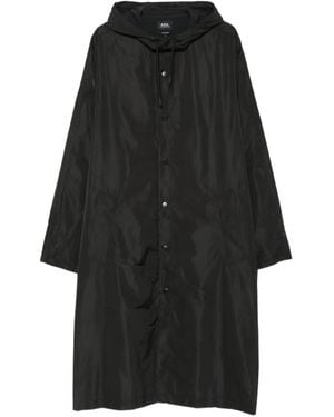 A.P.C. Logo-Print Raincoat - Black