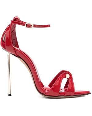 HARDOT Patent-Finish Cut-Out Sandals - Red