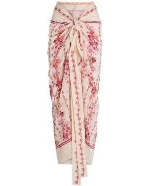 Agua Bendita Lavanda Cauca Floral-Print Skirt - Pink