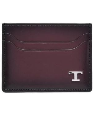 Tod's Logo-Plaque Credit Card Holder - Purple