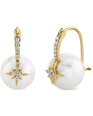 Sydney Evan Starburst Pearl Earrings - Metallic