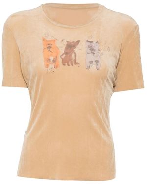 JNBY Printed Velvet T-Shirt - White