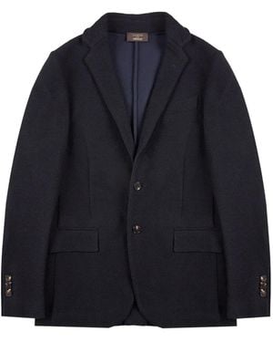Zanone Single-Breasted Wool Blazer - Blue