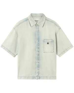 Ambush Logo-Appliqué Denim Shirt - White