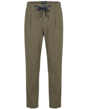 Drumohr Pleated Drawstring-Waist Trousers - Green