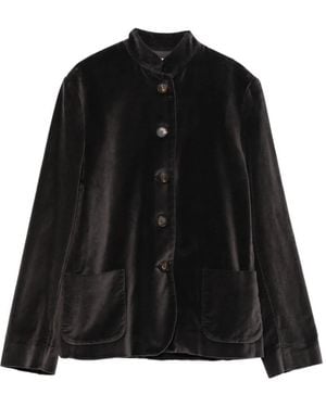 ROSSO35 Veste En Velours À Poches Plaquées - Noir