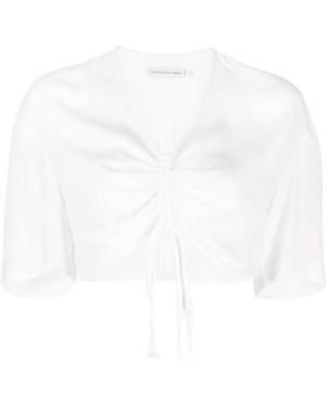 Christopher Esber Drawstring Crop Top - White