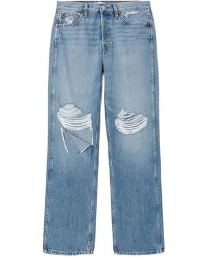 RE/DONE 90S High-Rise Distressed Jeans - Blue