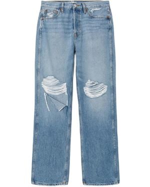 RE/DONE 90S High-Rise Distressed Jeans - Blue