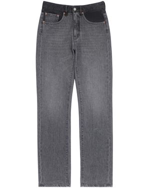 MM6 by Maison Martin Margiela ハイライズコットンストレートジーンズ - グレー