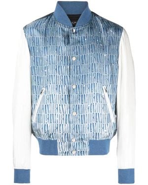 Amiri Gradient Repeat Bomber Jacket - Blue