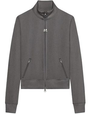 Courreges Chaqueta con logo y cremallera - Gris