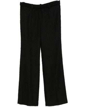 Magda Butrym Bouclé-Knit Wide-Leg Trousers - Black