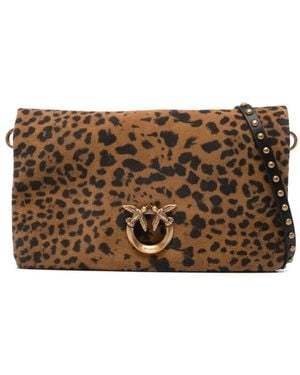 Pinko Love One Slouchy Clutch Bag - Brown