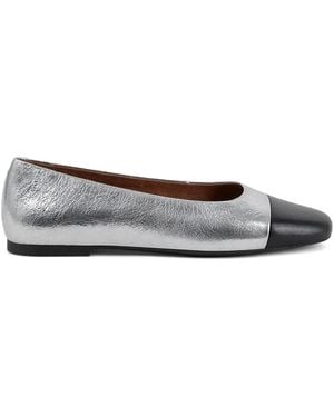 Vagabond Shoemakers Jolin Metallic Leren Ballerina's - Grijs
